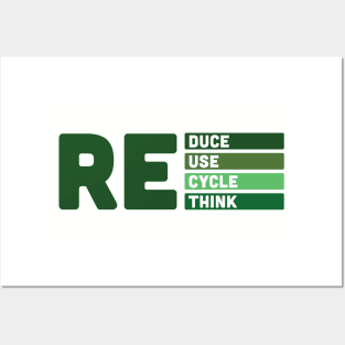 REduce REuse REcycle REthink Posters and Art